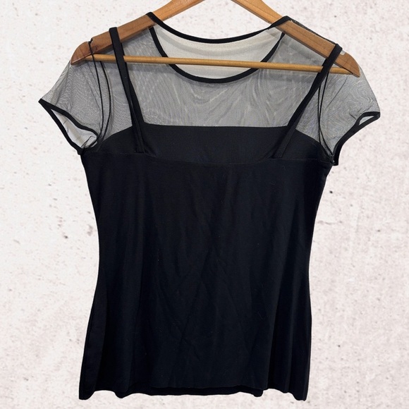 Bailey 44 Black Fitted Sheer Blouse - Picture 2 of 3